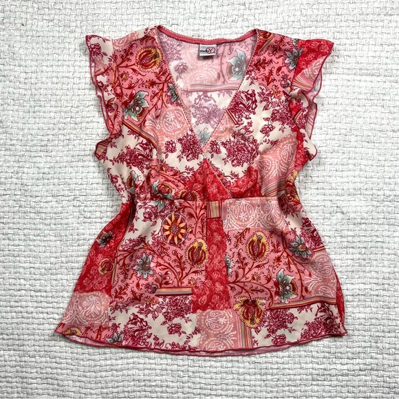 90’s Floral Flutter Sleeve Babydoll Top - Picture 2 of 6